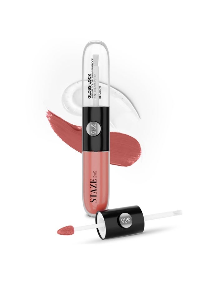 Staze 9to9 Gloss Lock 2-In-1 Liquid Lipstick | Lip Gloss For Long-Lasting Fuller & Plump Lips | Transfer-Proof & 12h Long Stay with Intense Color Payoff | Lightweight & Comfortable | 03 I'm Bubbly | 7g - Image 1